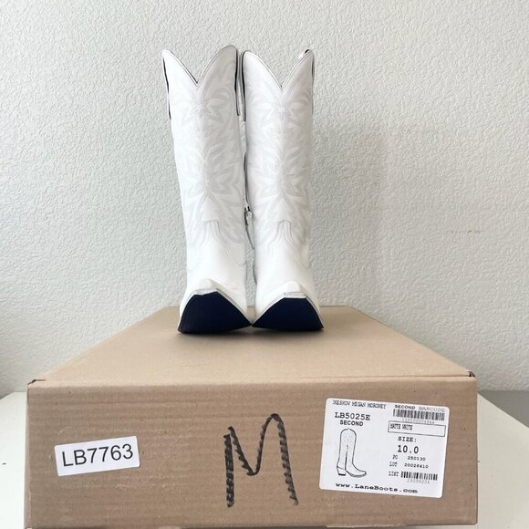 Lane MEGAN MORONEY Cowboy Boots Smokeshow Womens 10 White Western Cowgirl Tall - Picture 12 of 14